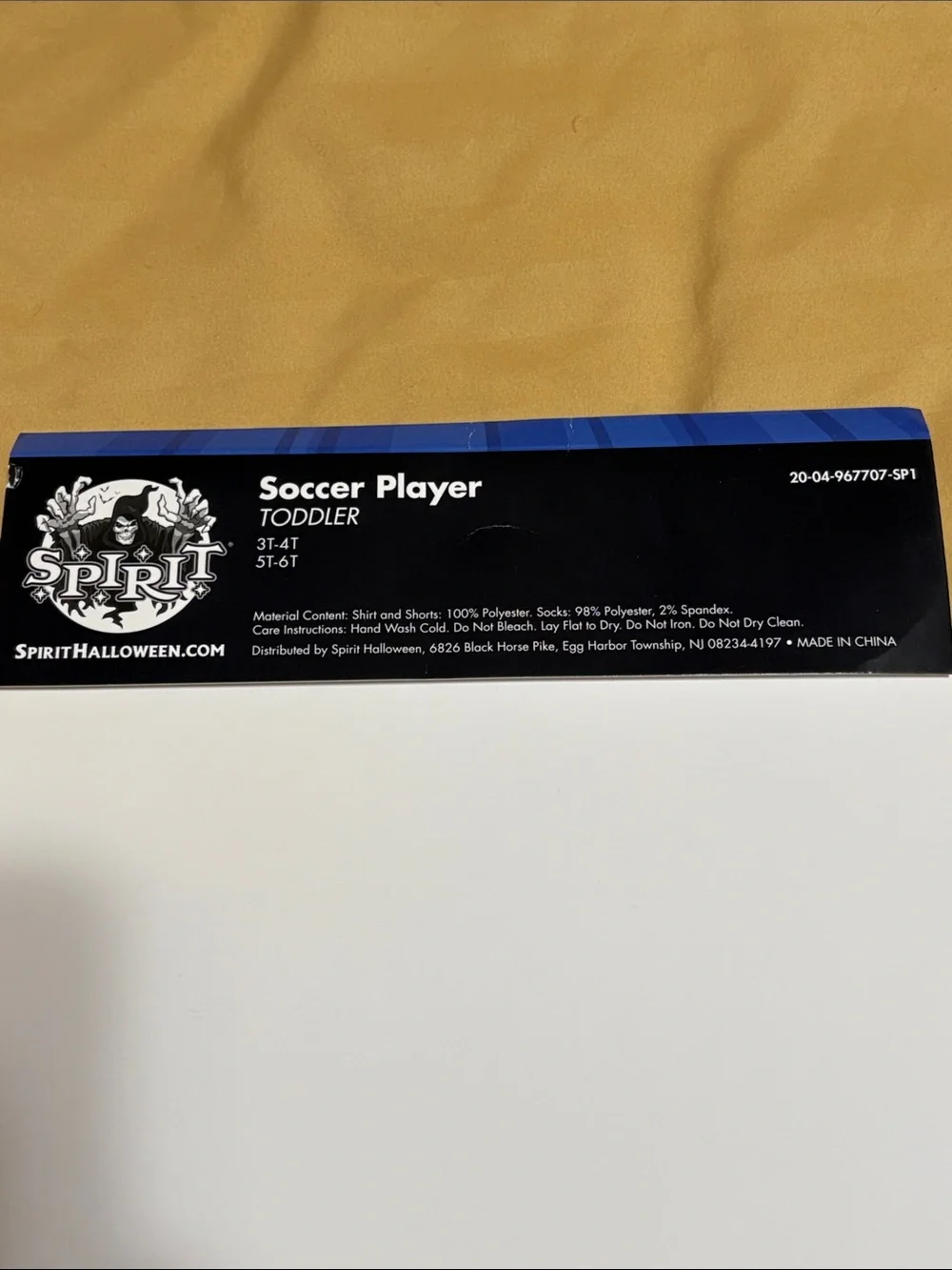 Spirit Kids Soccer Player Costume in Blue, Red & Green